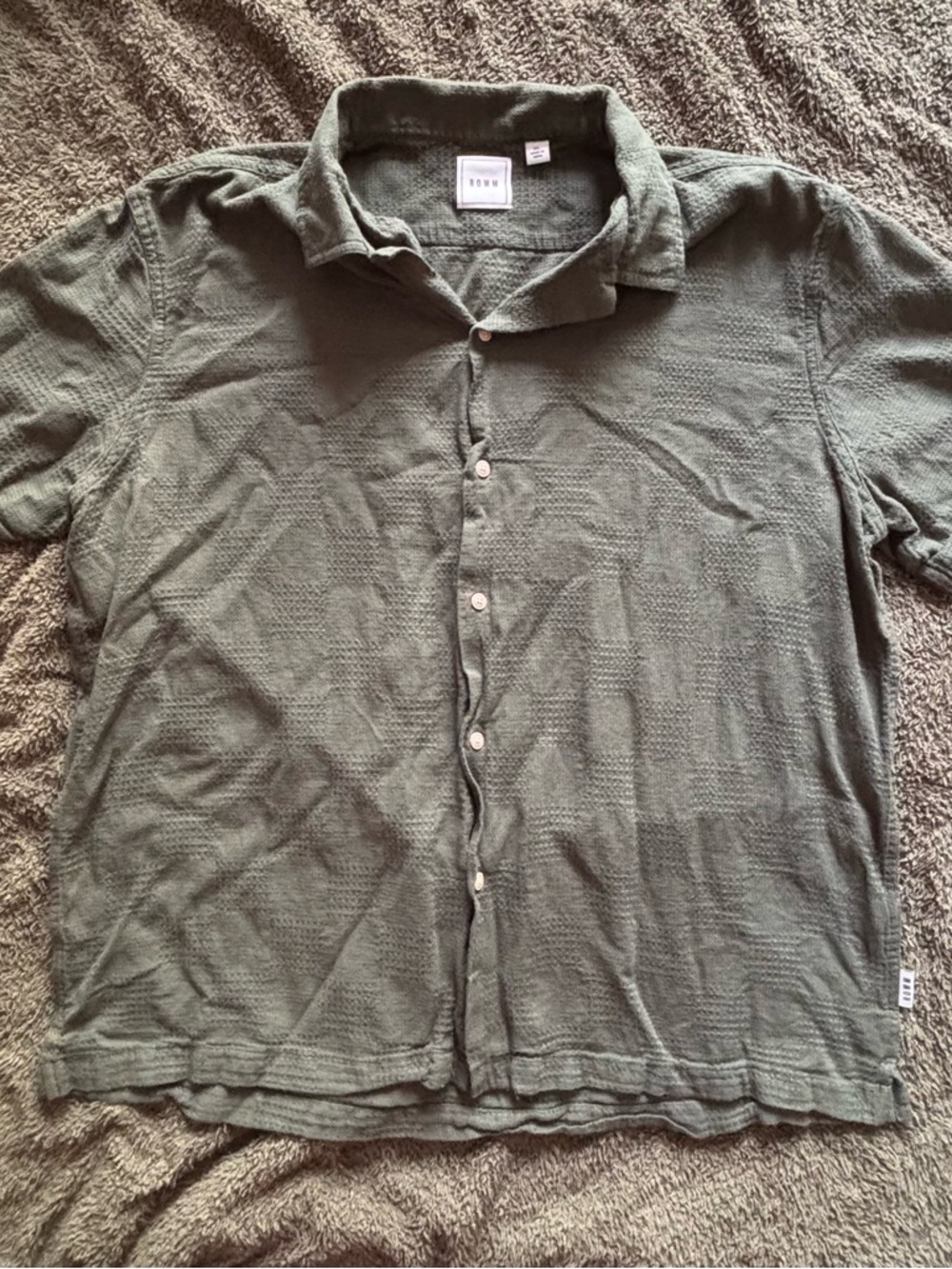 Lightweight Olive Green Button-Up Shirt